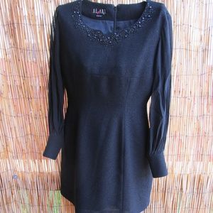 Be Art Little Black Beaded Dress Retro